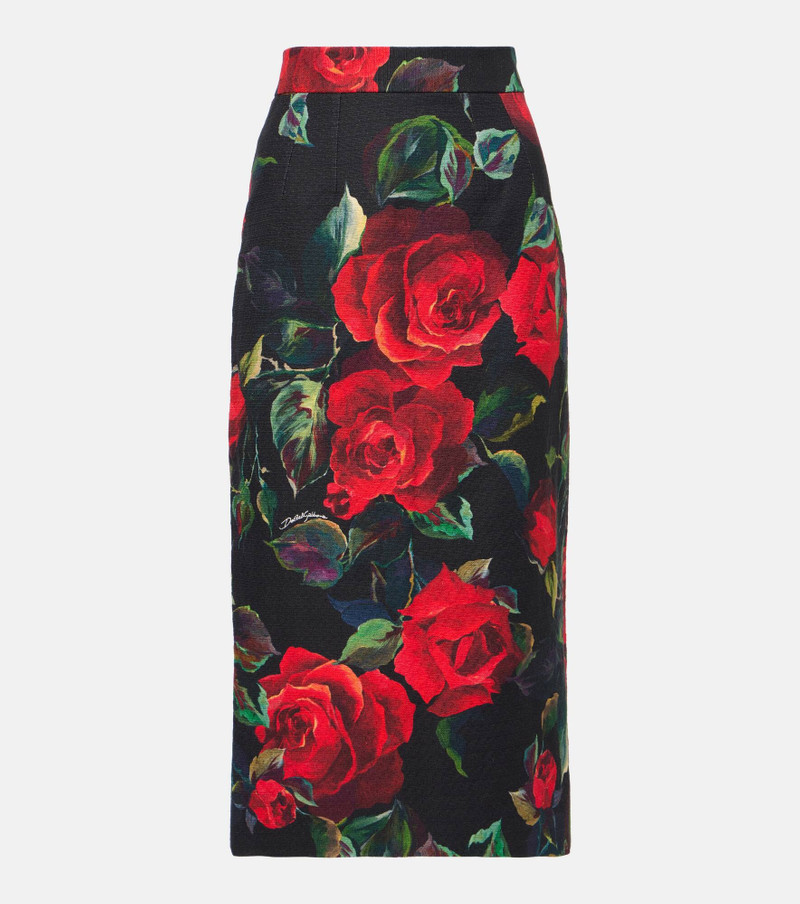 Floral 연필 스커트 - 1
