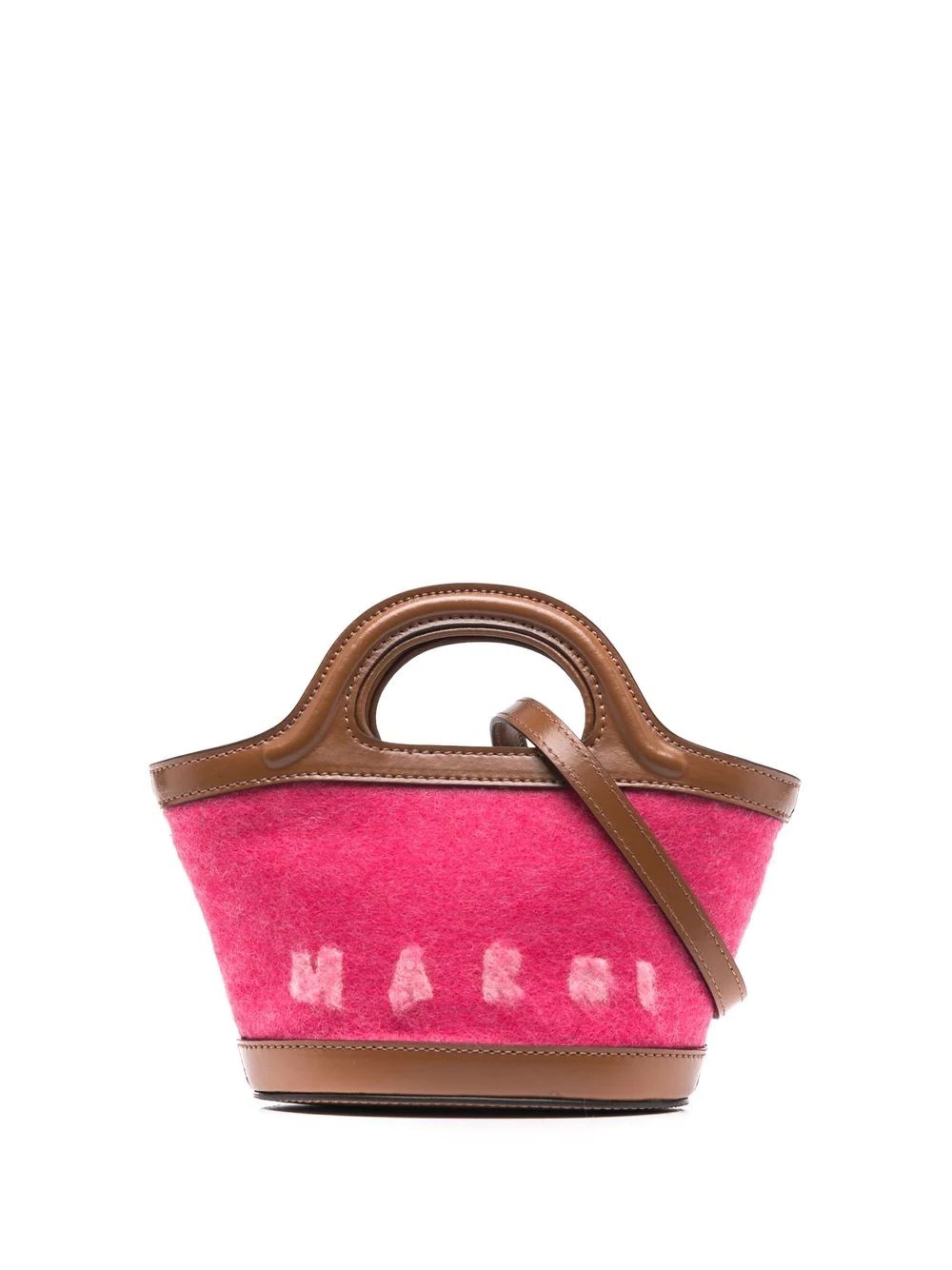 felted-logo bucket bag - 1