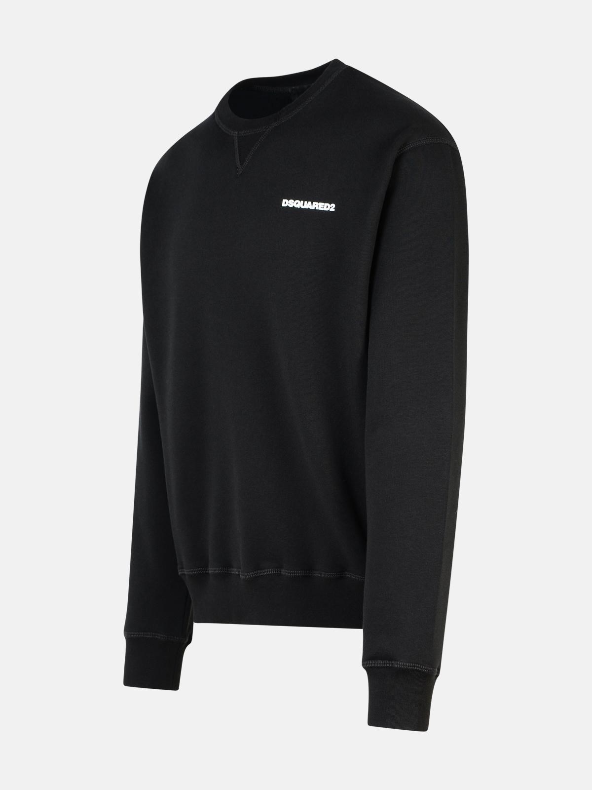 BLACK COTTON SWEATSHIRT - 2