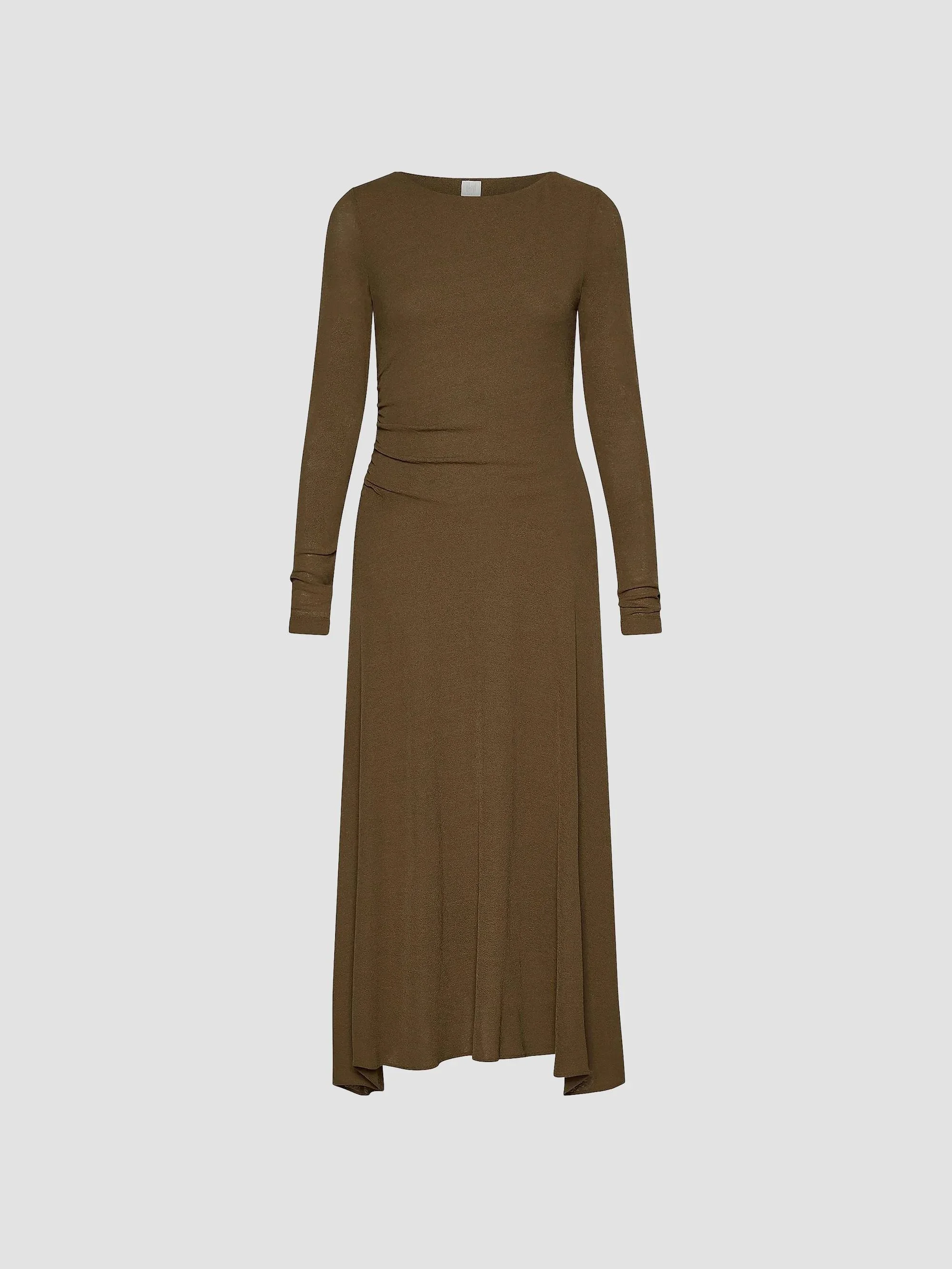 Women's Jersey Tulle Dress - Oil Green - 1