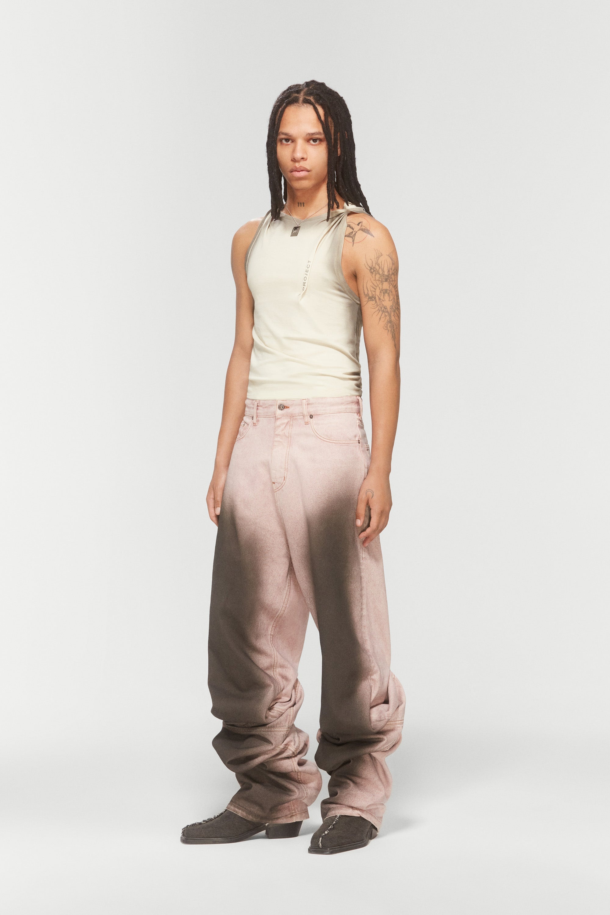 DRAPED CUFF JEANS - 4