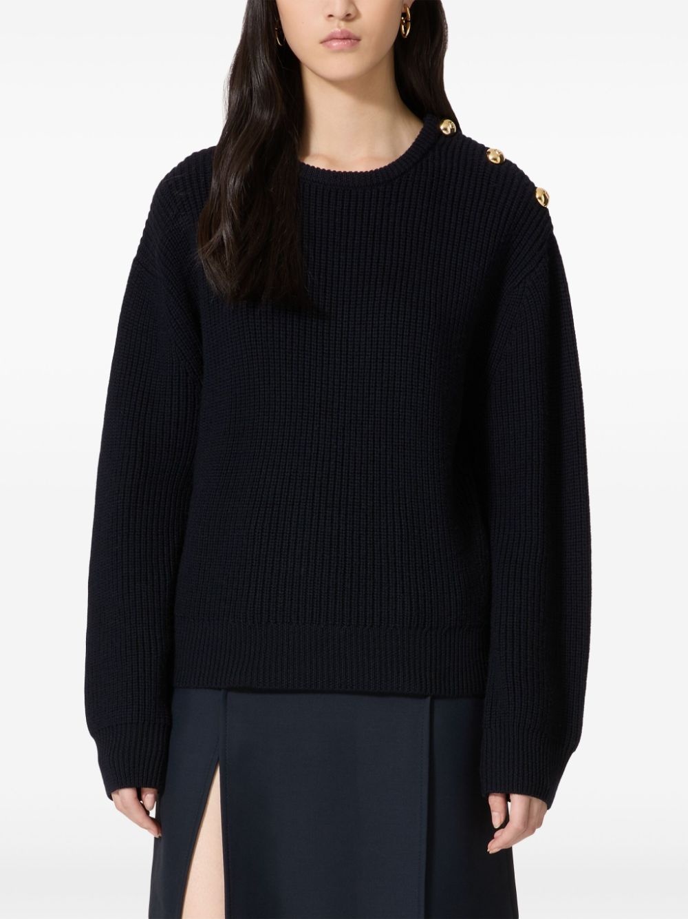 buttoned wool jumper - 3