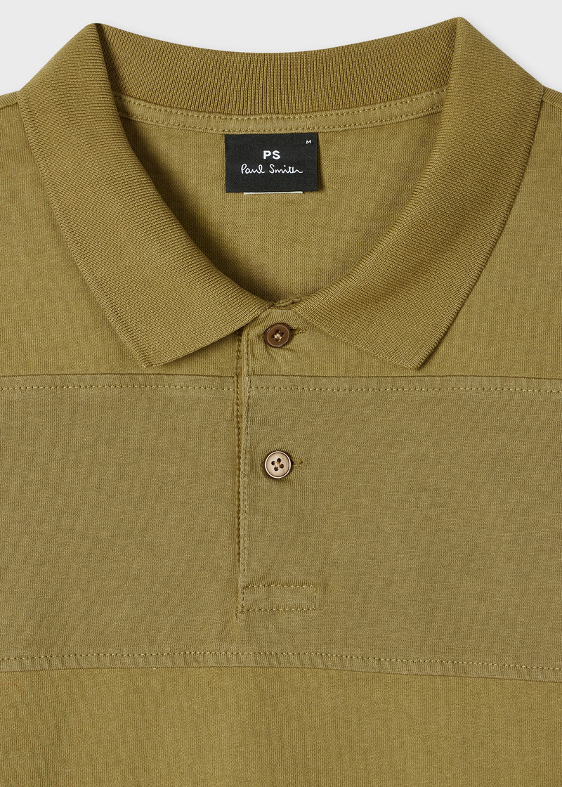 Paul Smith Khaki Block Stripe Rugby Polo Shirt outlook