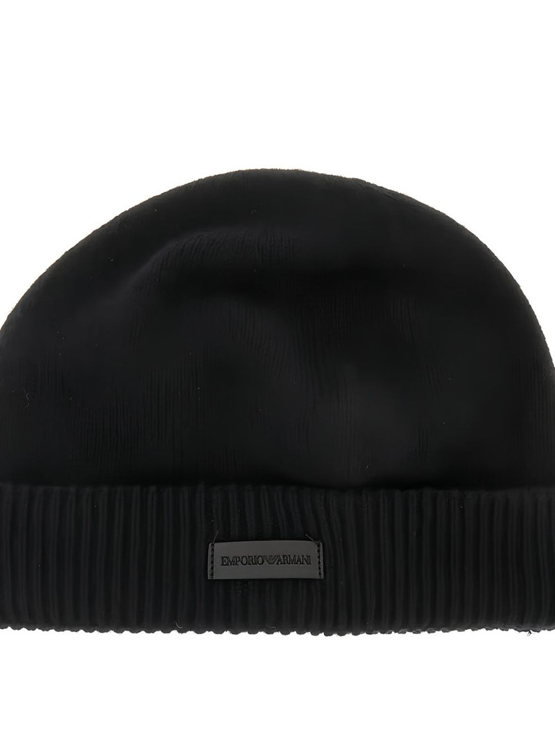 EMPORIO ARMANI logo-patch beanie hat outlook