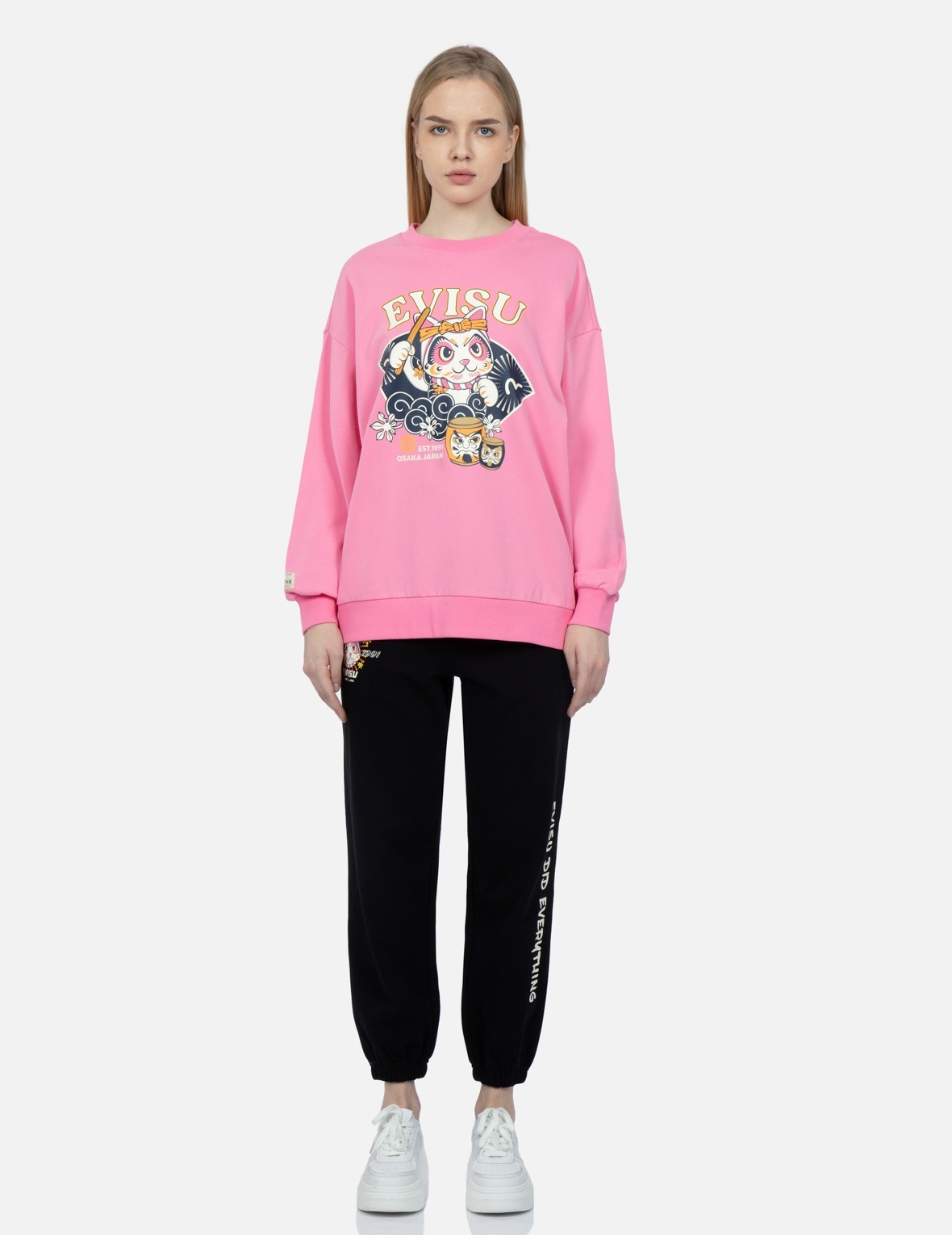 FORTUNE CAT DRUMMING PRINT SWEATSHIRT - 5