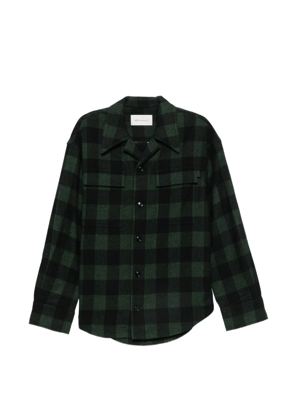 check-pattern chest-pocket overshirt - 1