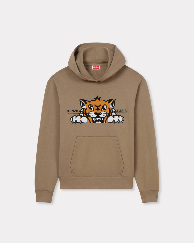 'KENZO Happy Tiger' embroidered hoodie in cotton 1
