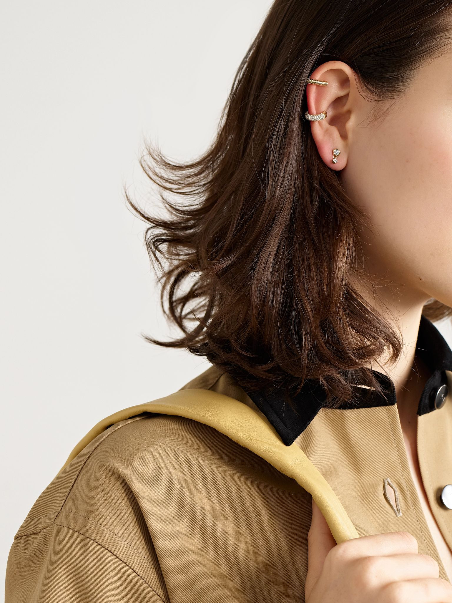 Demi 14-karat gold ear cuff Gold - 2