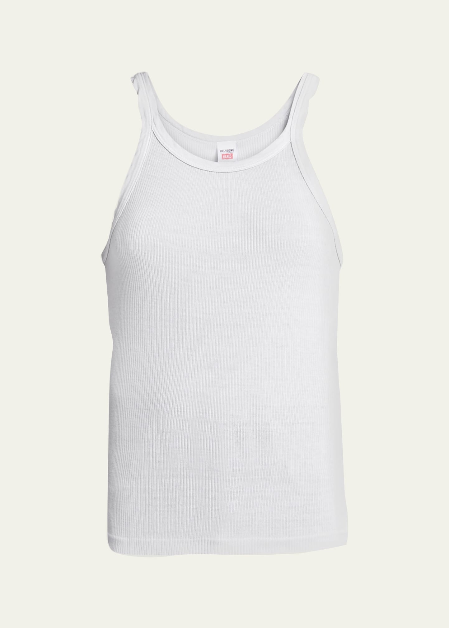 Ribbed Scoop-Neck Fitted Tank - 1
