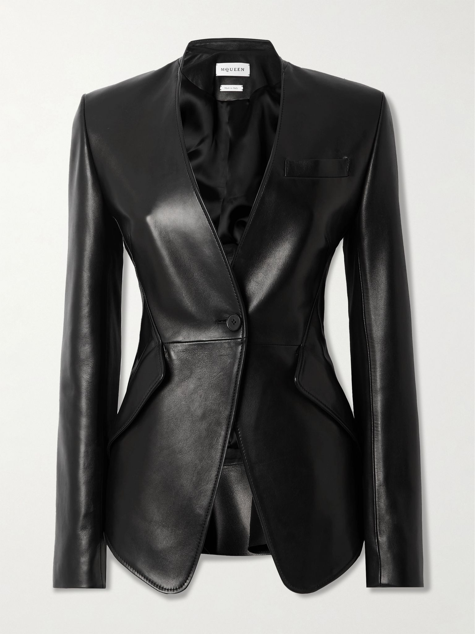 Leather blazer Black - 1