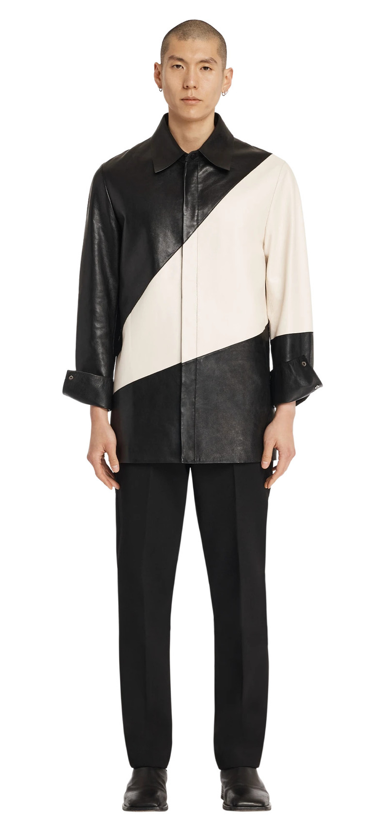 entire studios LEATHER BLOCK SHIRT MAGPIE outlook