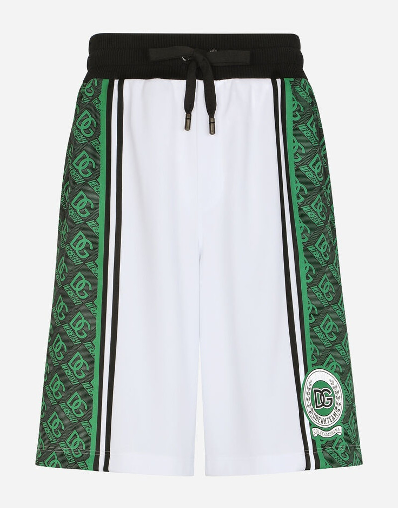 Technical jersey jogging shorts with patch 1