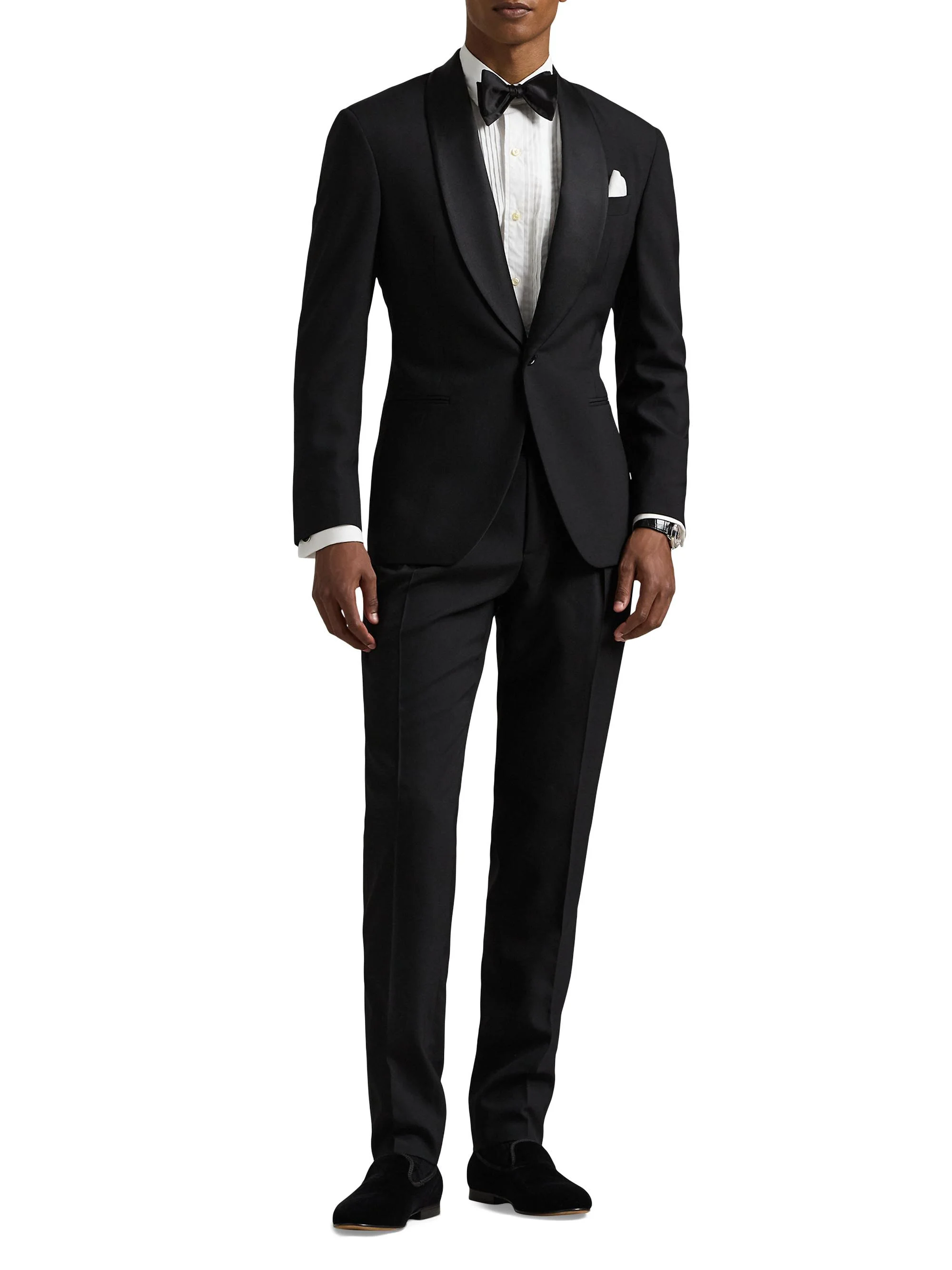 Men's Barathea Satin & Wool Tuxedo - Black - 1