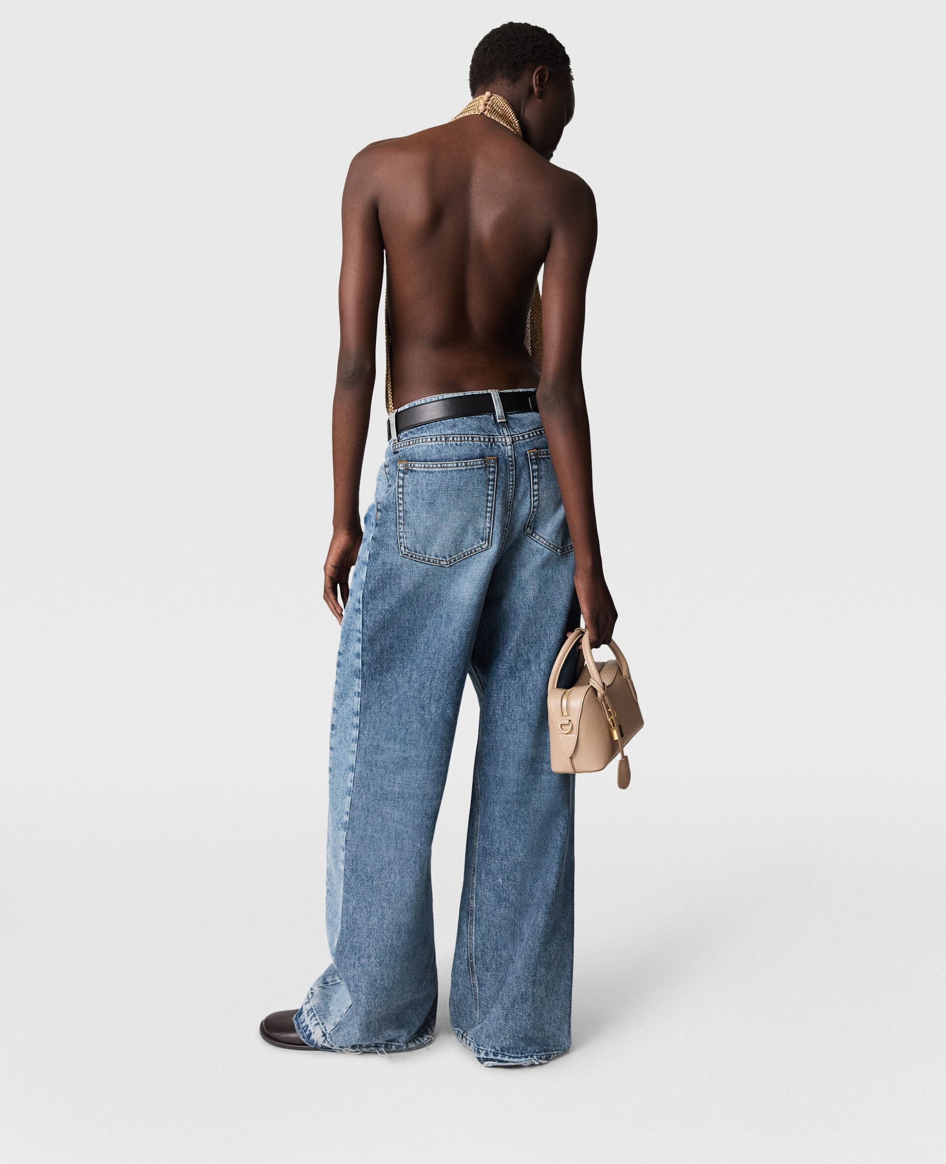 Vintage Wash Slouchy Straight-Leg Jeans - 6