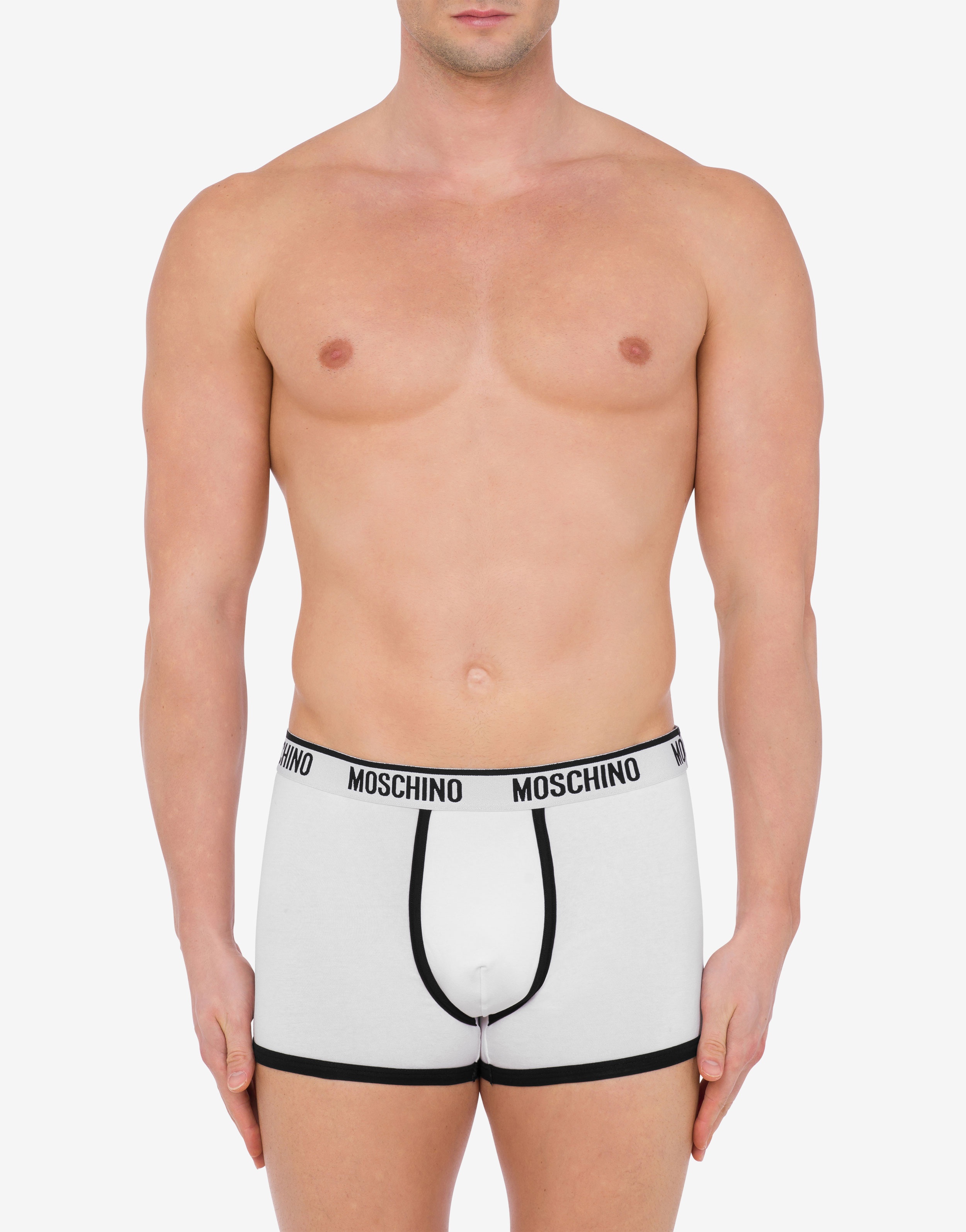 BLACK & WHITE STRETCH JERSEY BOXERS - 2