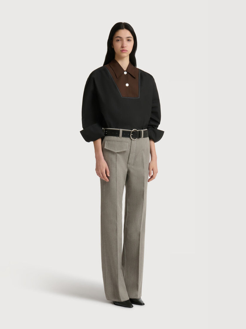 Marni GRAY WOOL PANTS WITH POCKET outlook