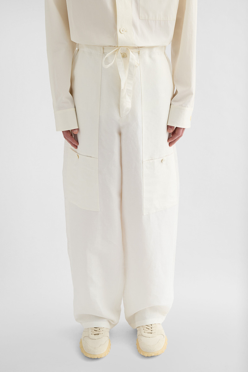Linen Blend Cargo Trousers 3