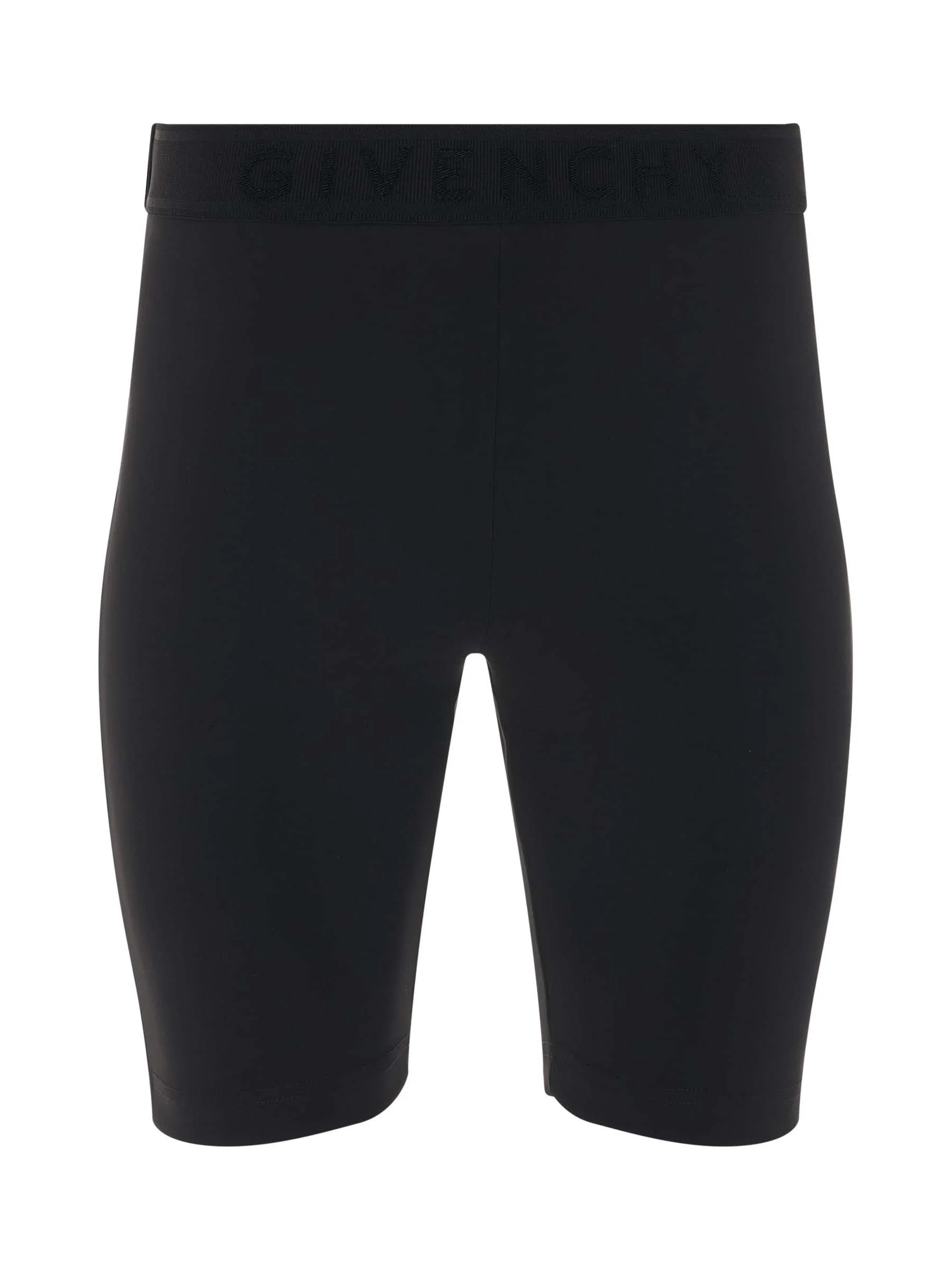 Cyclist Shorts with Elastic Jacquard in Black - 1