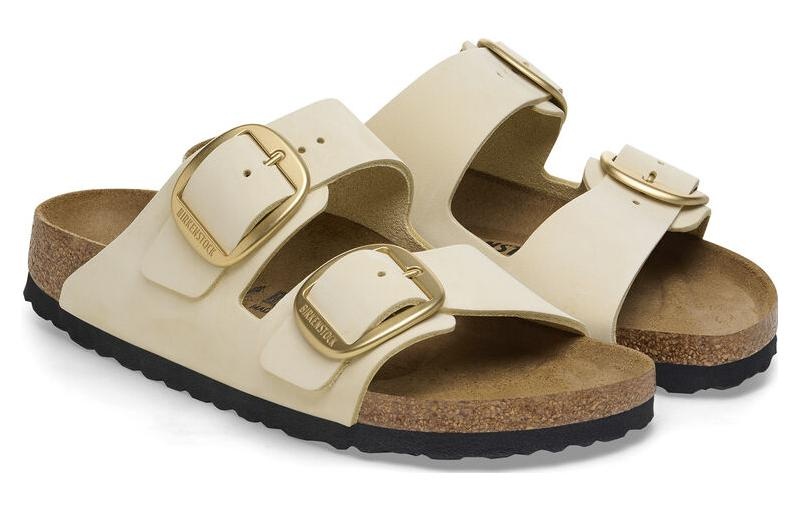 (WMNS) Birkenstock Arizona Big Buckle Nubuk Leather Narrow Fit 'Beige' 1026585 - 3