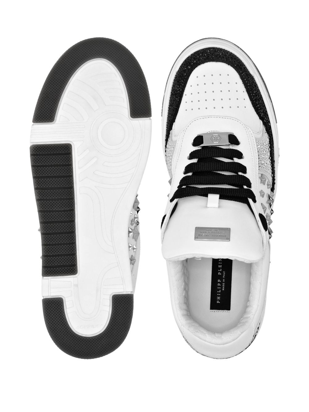 studded leather sneakers - 3