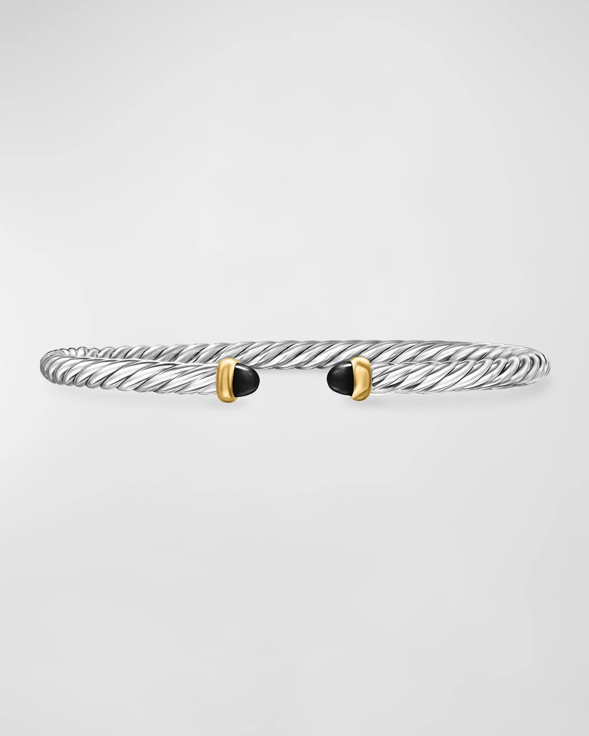 Cable Flex Bracelet with Gemstone in Silver and 14K Gold - 1
