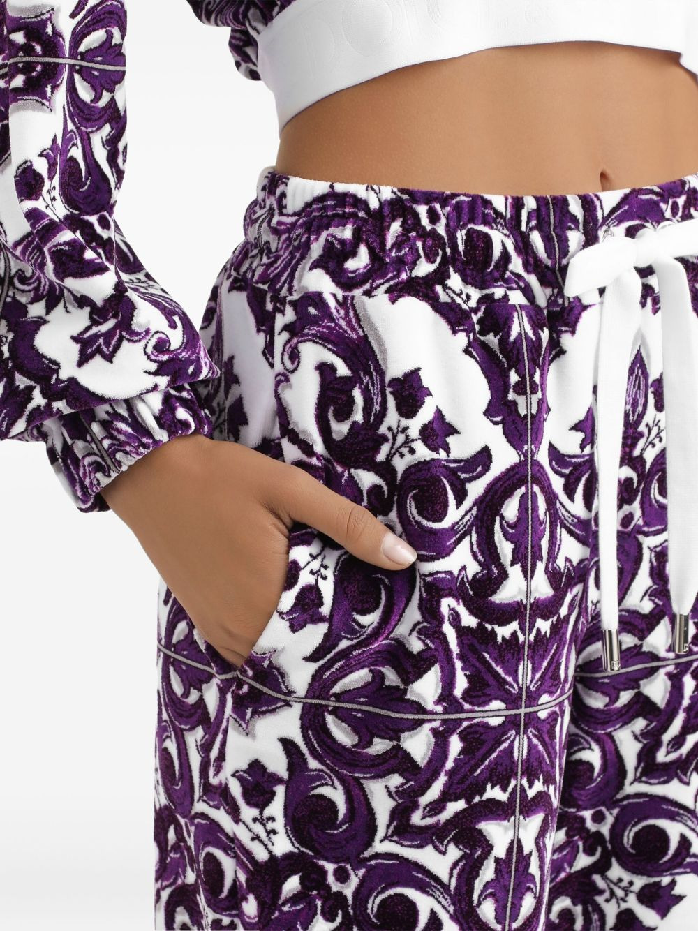 Majolica-jacquard trousers - 4