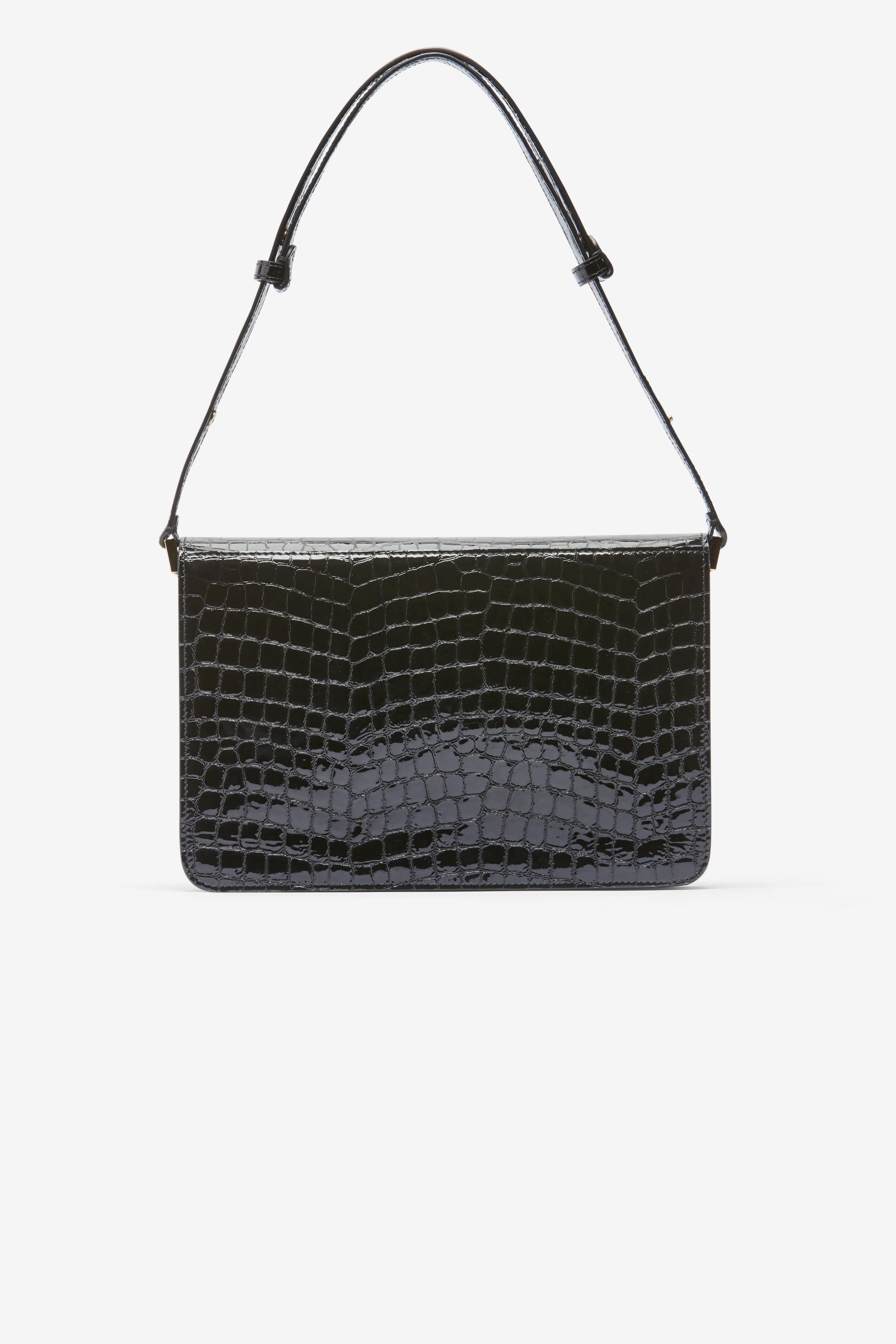 EDITH CROC-EFFECT LEATHER SHOULDER BAG - 2