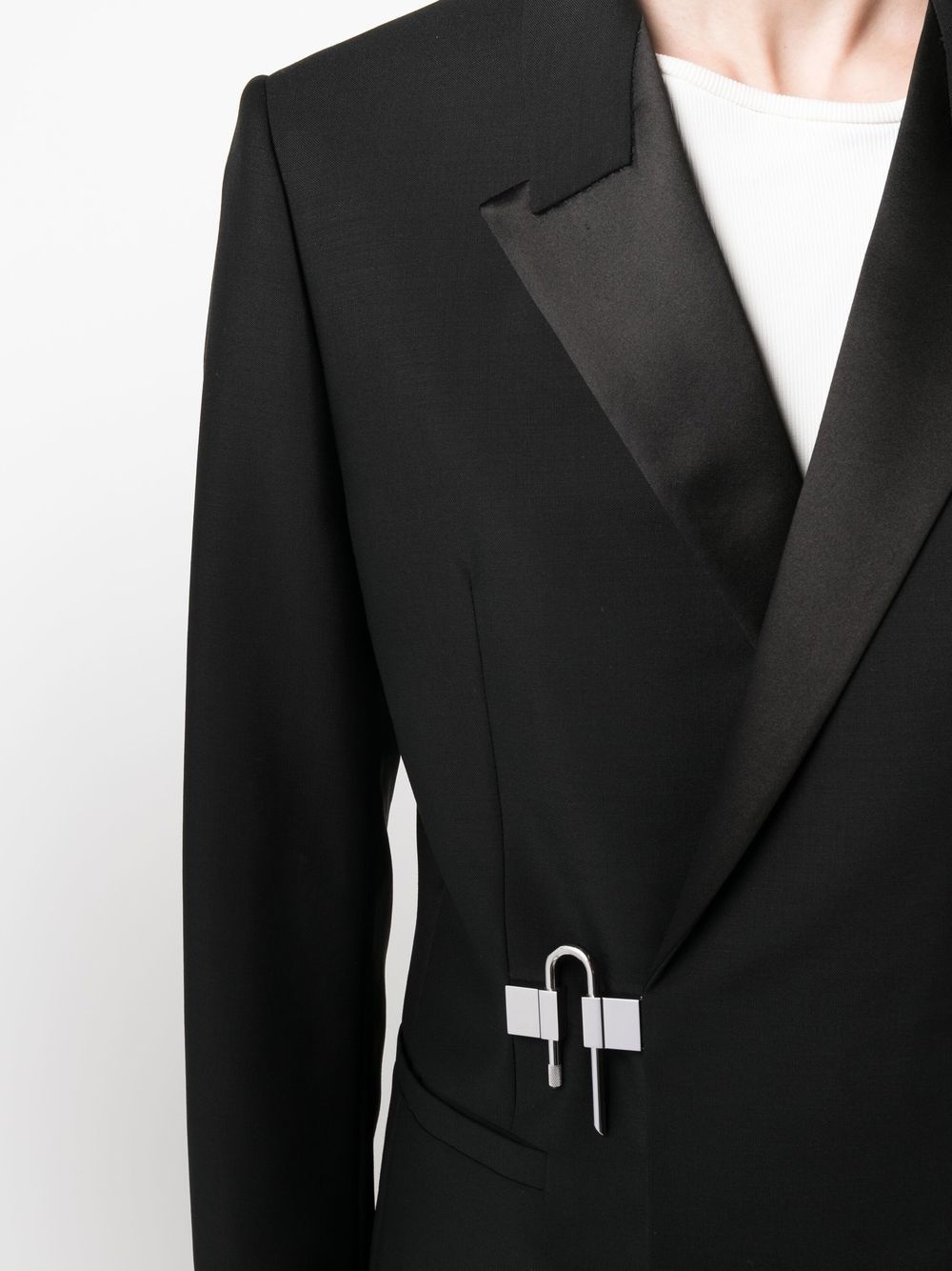 peak-lapels hook-fastening blazer - 5