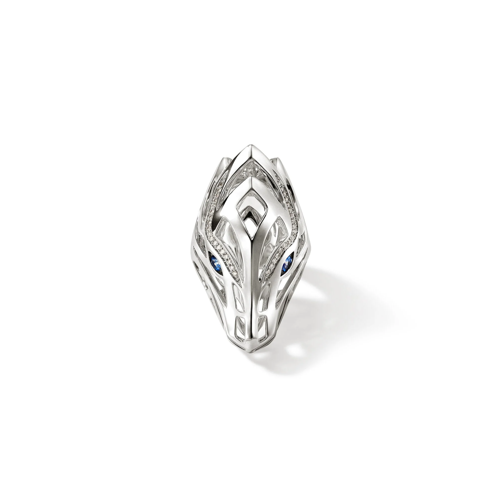 Naga Ring, Sterling Silver, Diamonds - 1