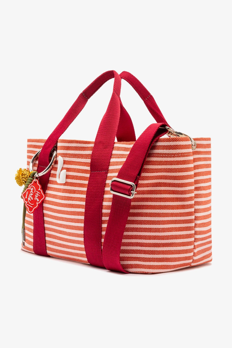 Americana Tote Bag In Tulip Awning Stripe 3