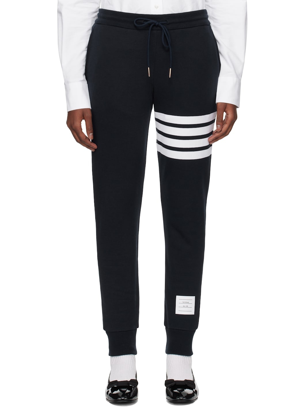 Navy Classic Loopback 4-Bar Sweatpants - 1