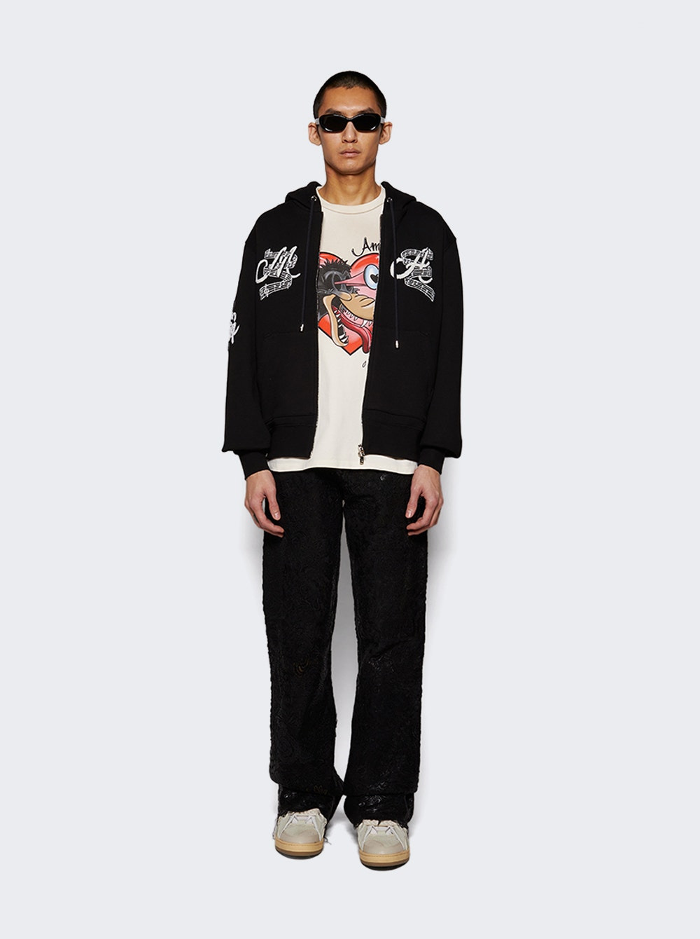 Music Club Zip Up Hoodie Black - 5