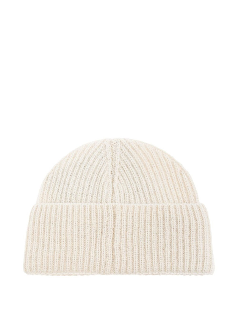 Moncler ribbed logo-patch beanie outlook