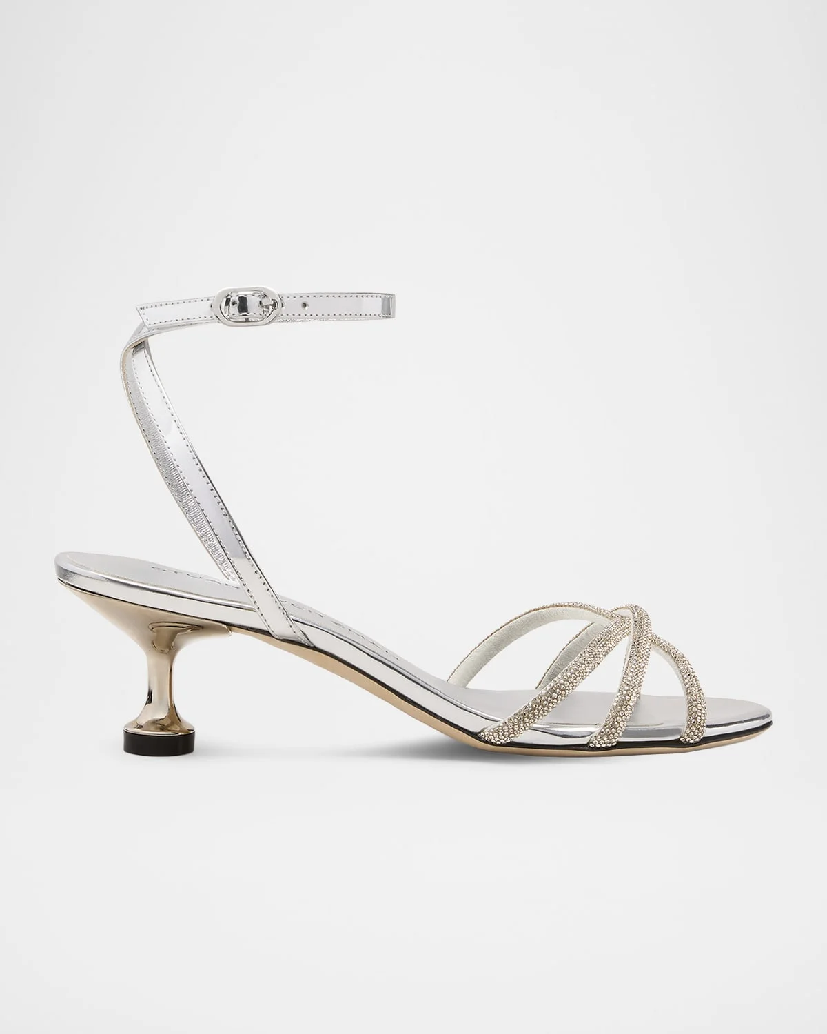 50mm Nudistini Shine Metallic Leather Sandals - 1