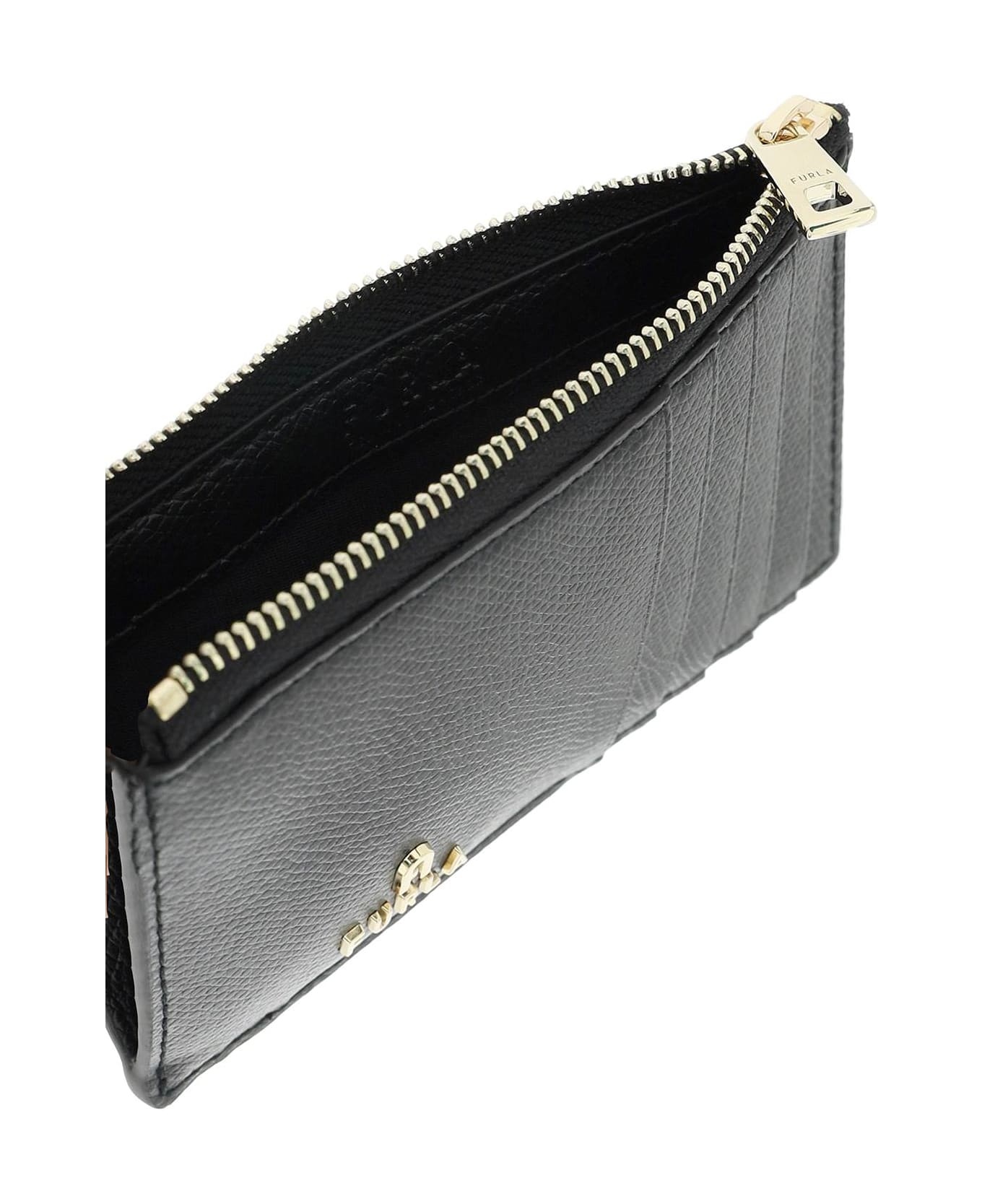 Black Leather Camel Card Holder - 2