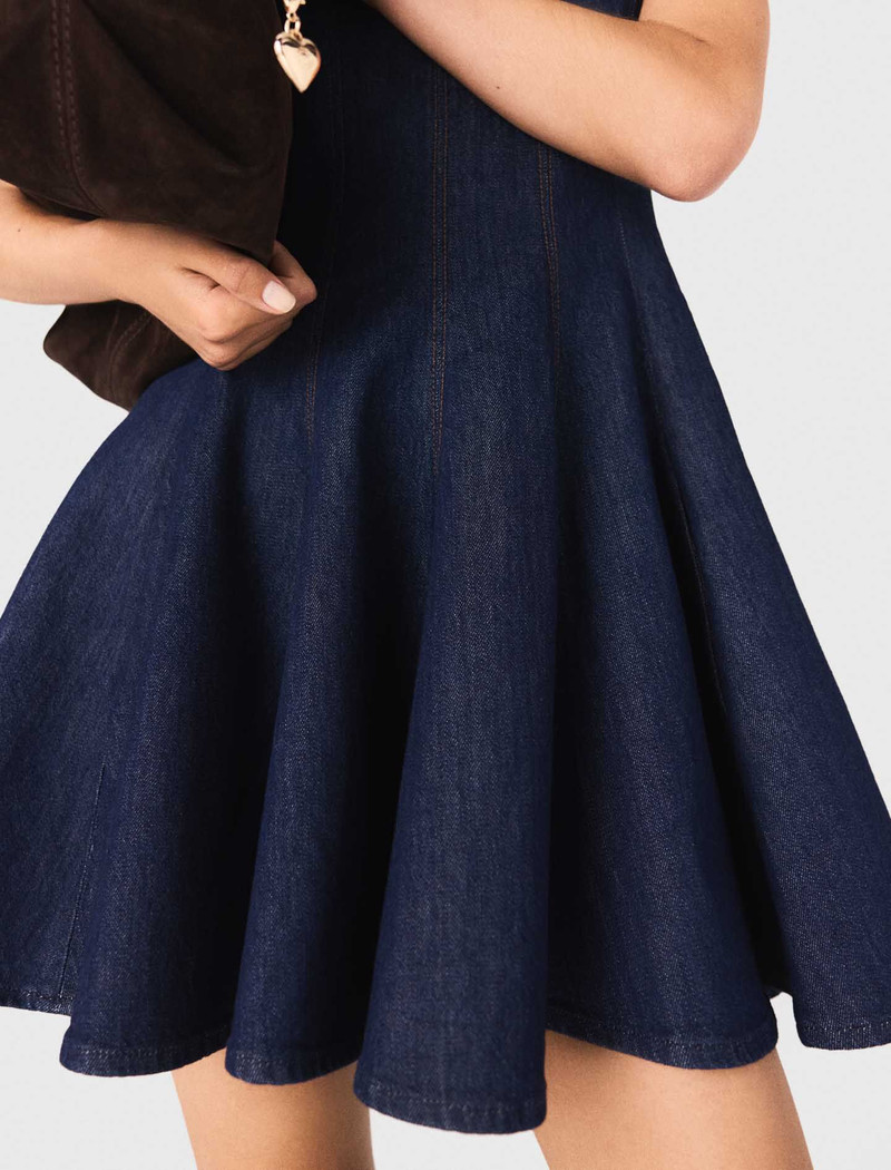 Mini denim dress with ruffles 8