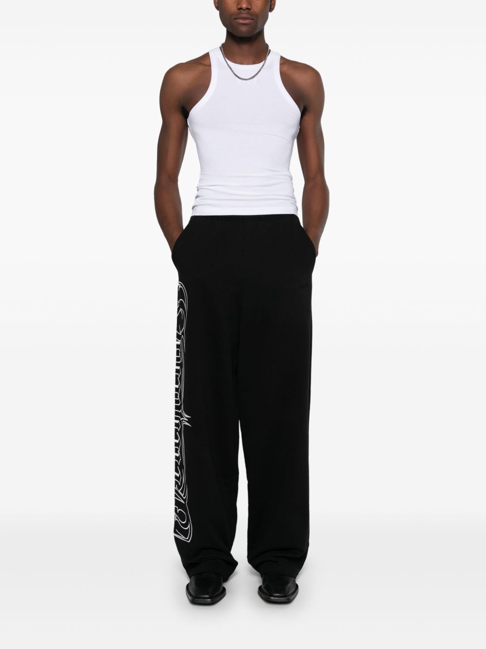 logo-embroidered tank top - 3