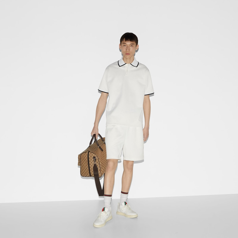 Cotton piquet polo top with embroidery 6