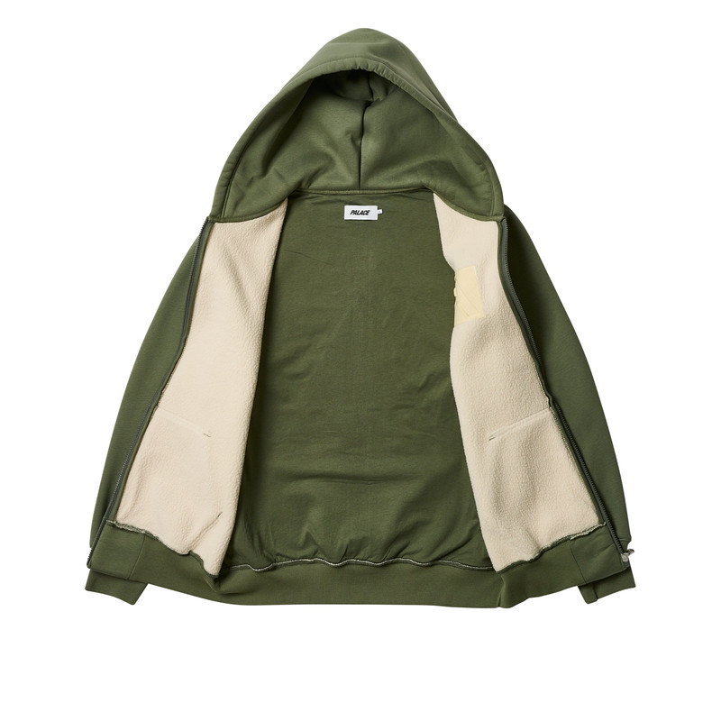 PALACE THERMAL EMBOSSED P3 ZIP HOOD THE DEEP GREEN outlook