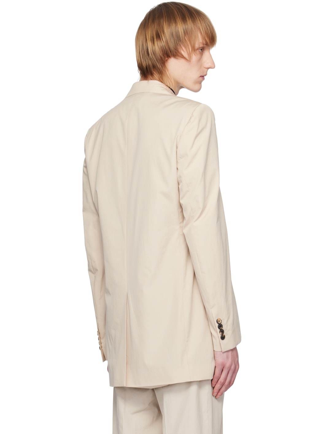 Beige Vented Blazer - 3
