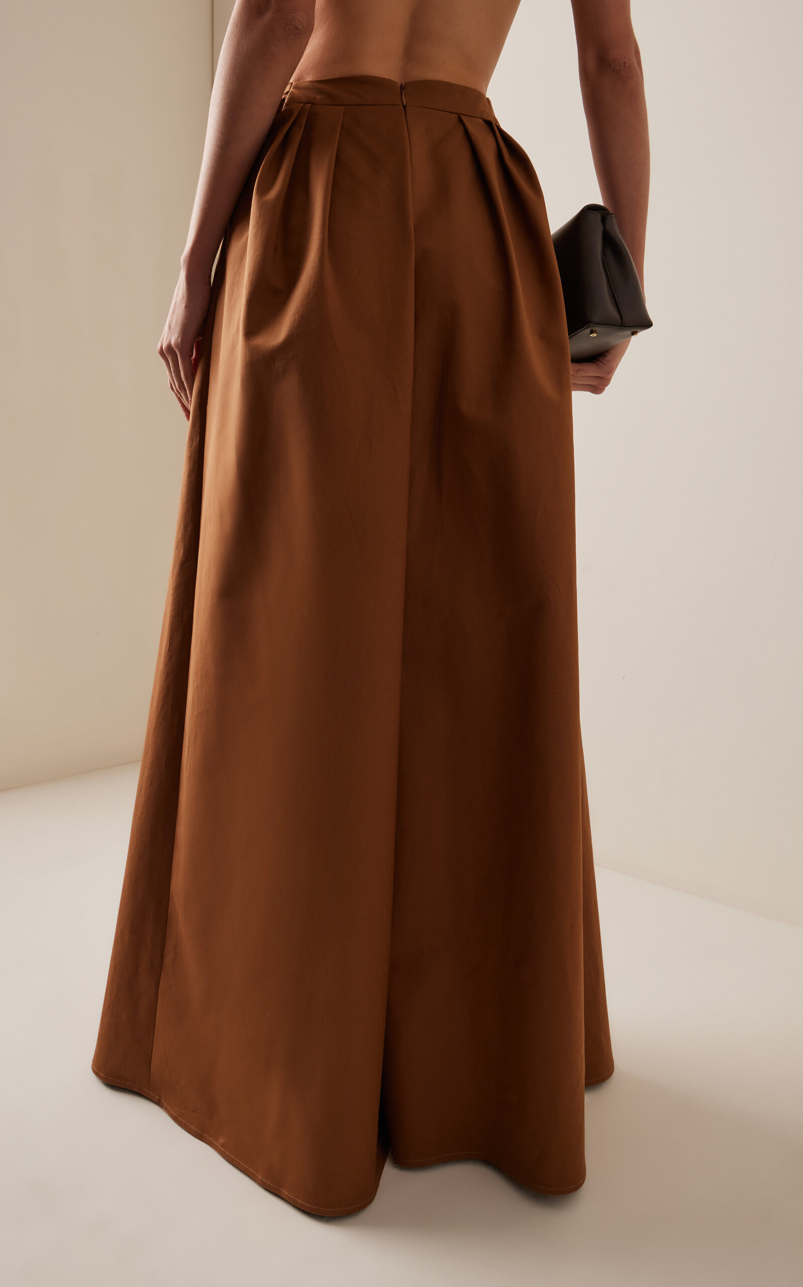 Stretch-Cotton Palazzo Pants tan - 4
