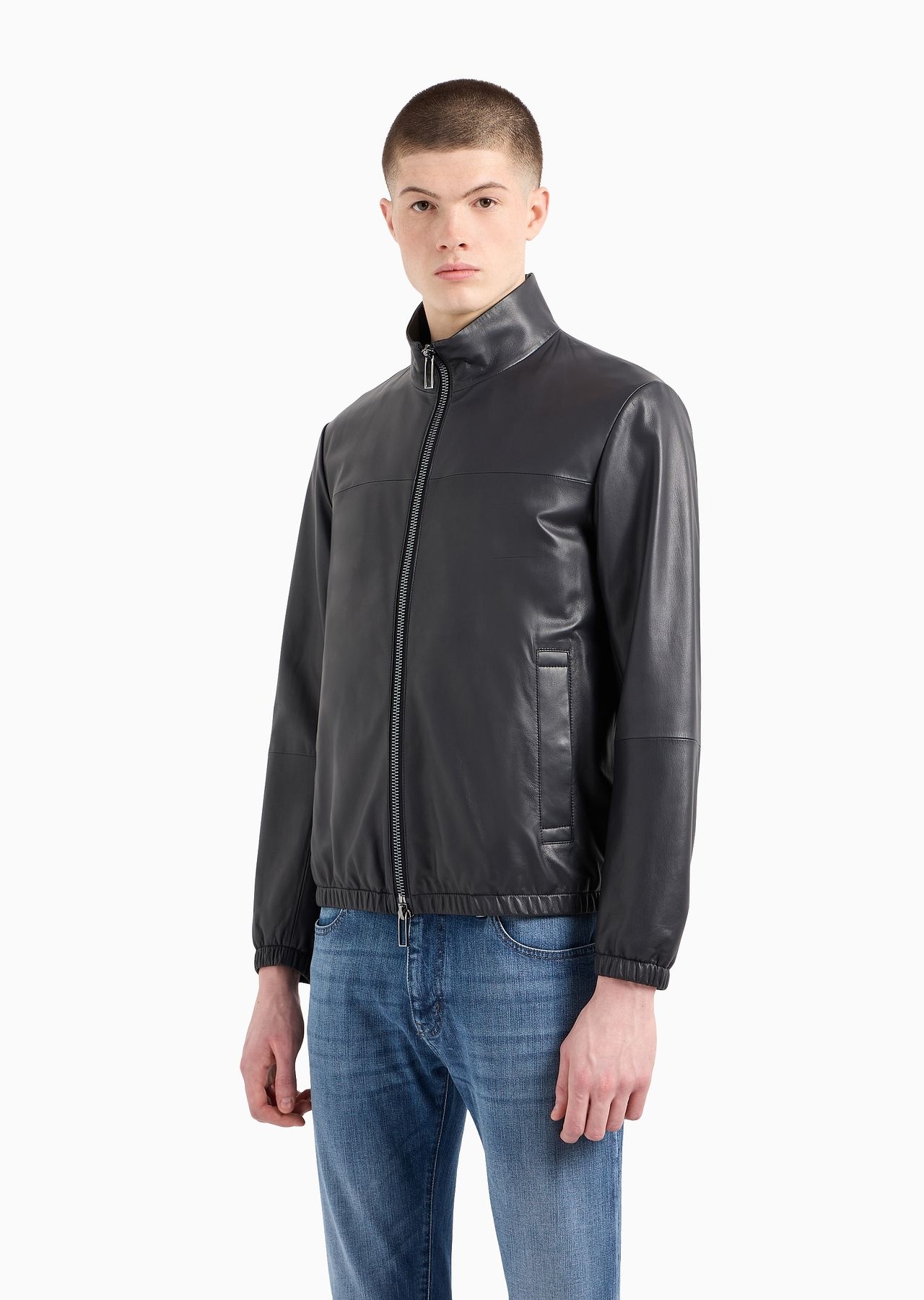 Semi-aniline nappa lambskin blouson with full-length zip - 2