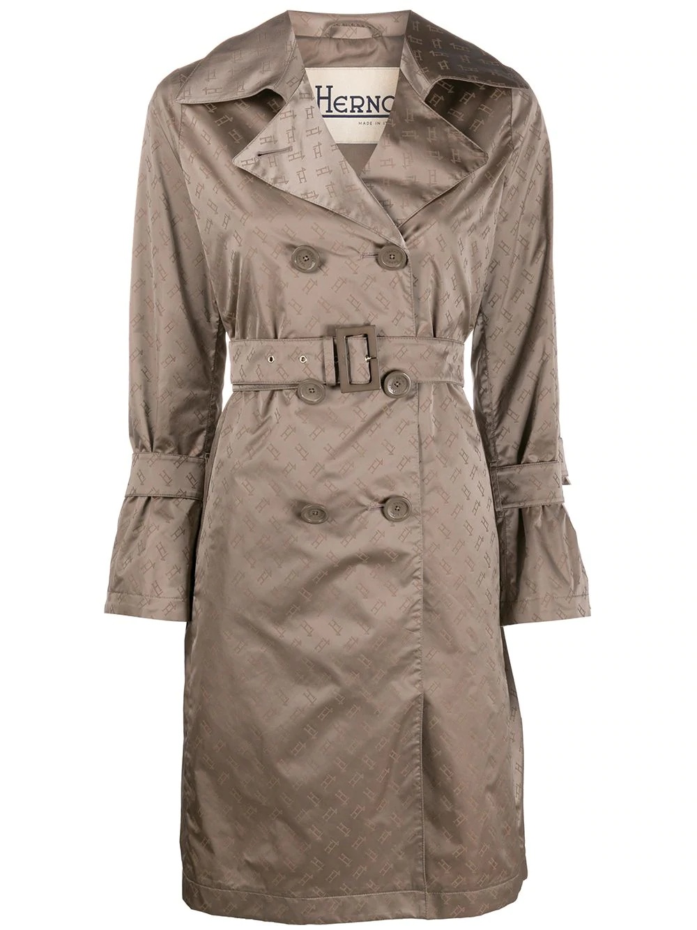 logo print trench coat - 1