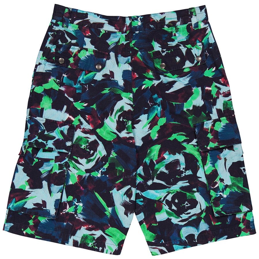 Kenzo Men's Grass Green Abstract-print Cargo Shorts - 2