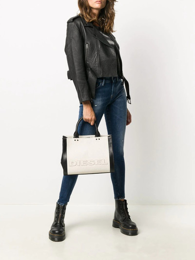 Diesel colour-block logo tote bag outlook