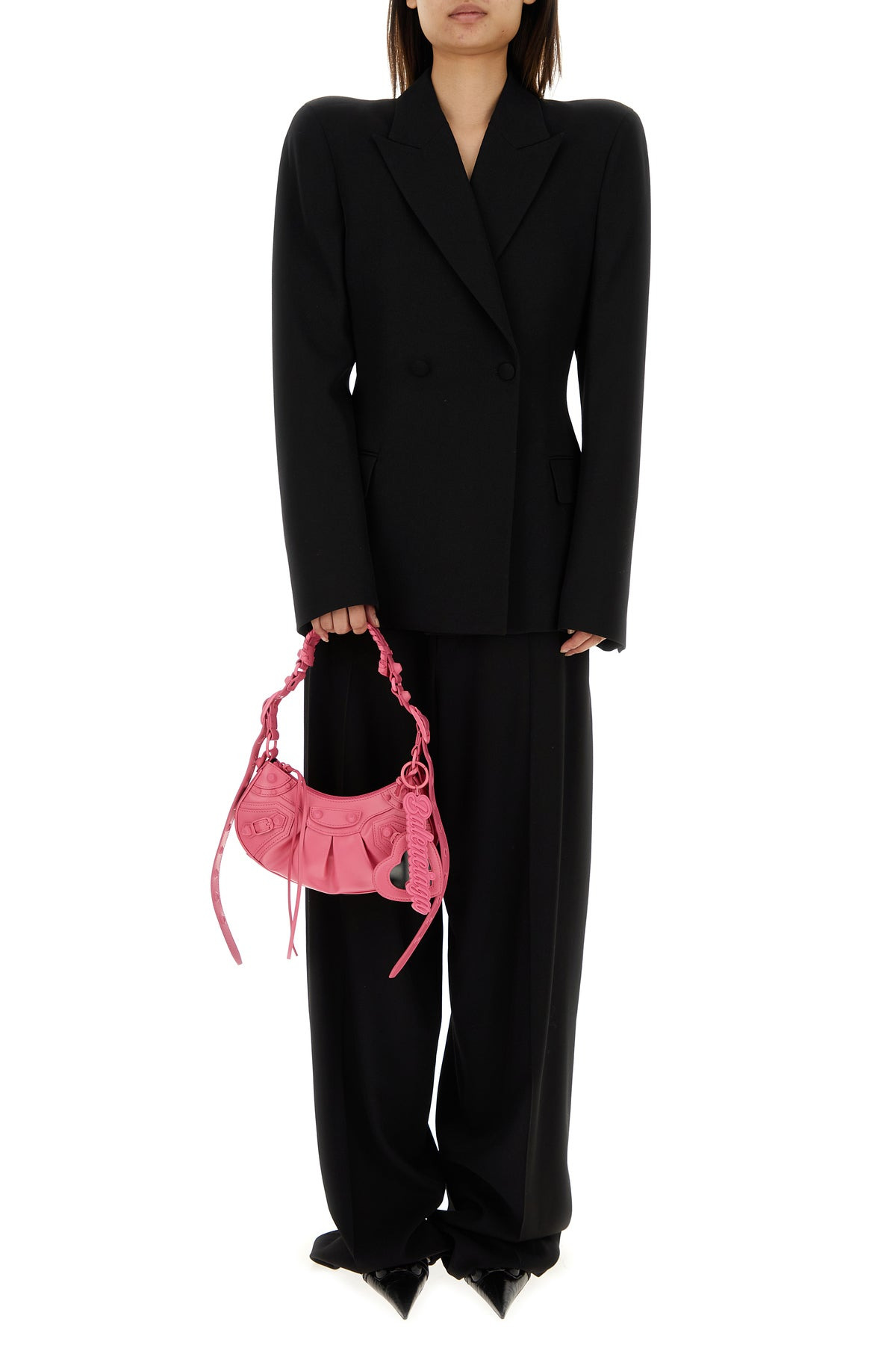 Fuchsia leather Le Cagole XS shoulder bag - 5
