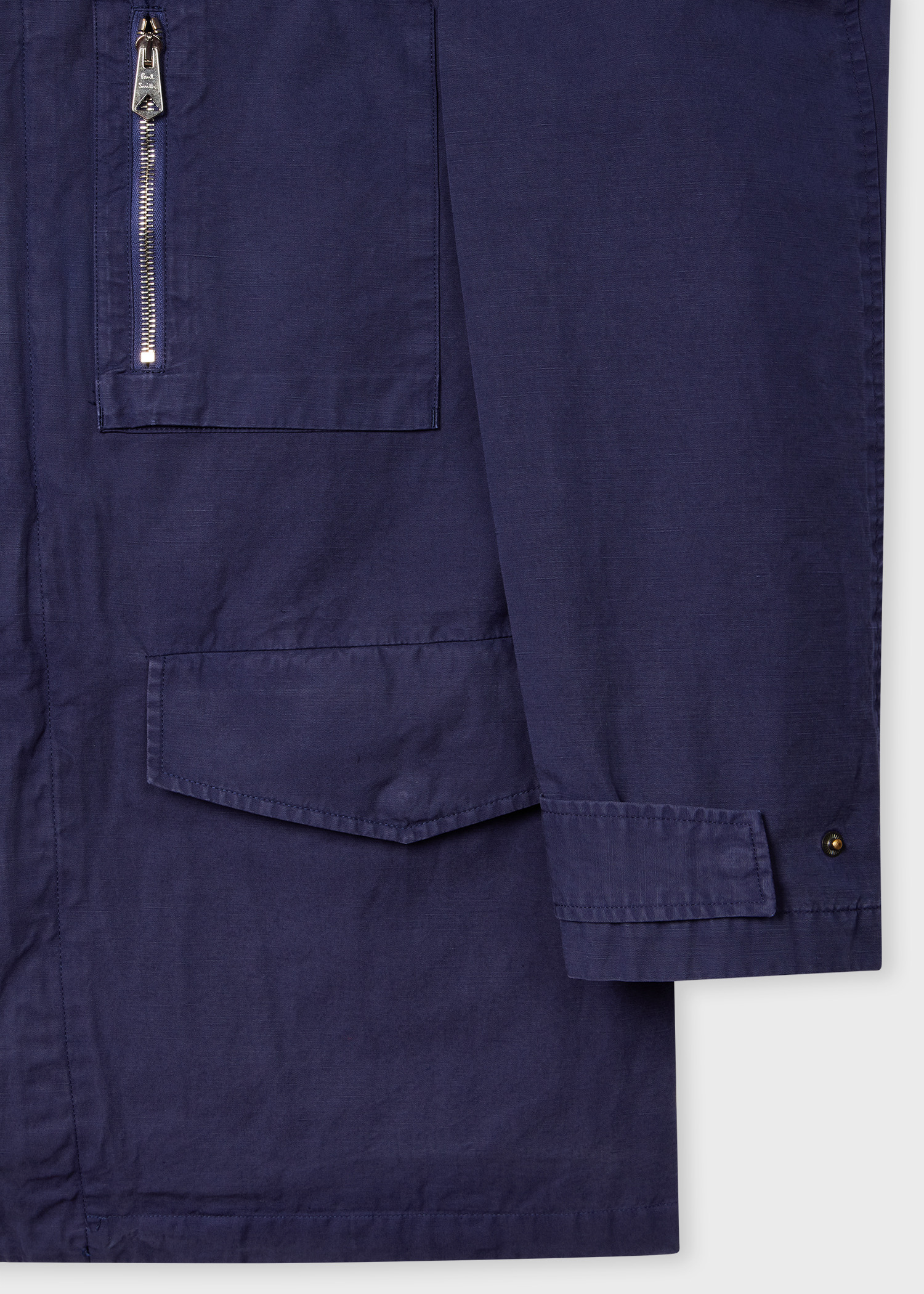 Navy Garment-Dye Cotton-Linen Field Jacket - 3