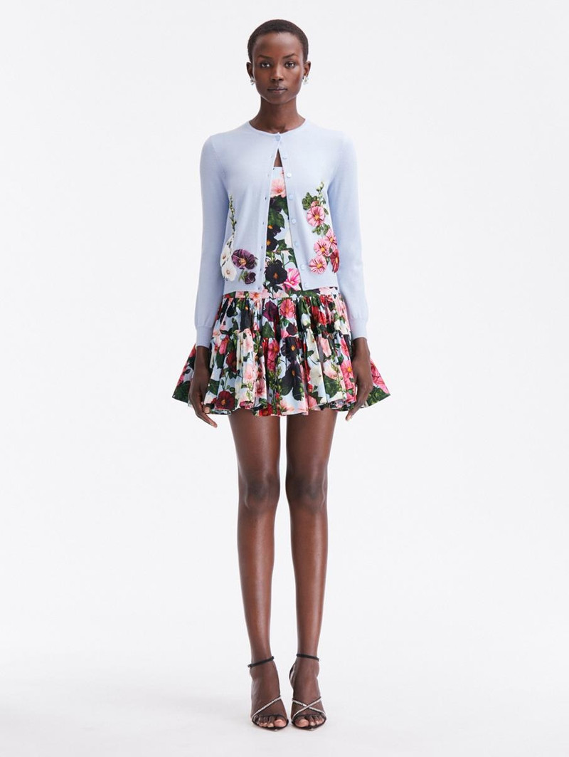 Oscar de la Renta HOLLYHOCKS THREADWORK CARDIGAN outlook