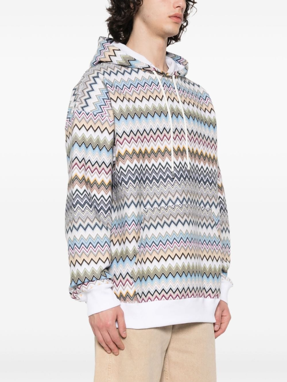 zigzag cotton hoodie - 3
