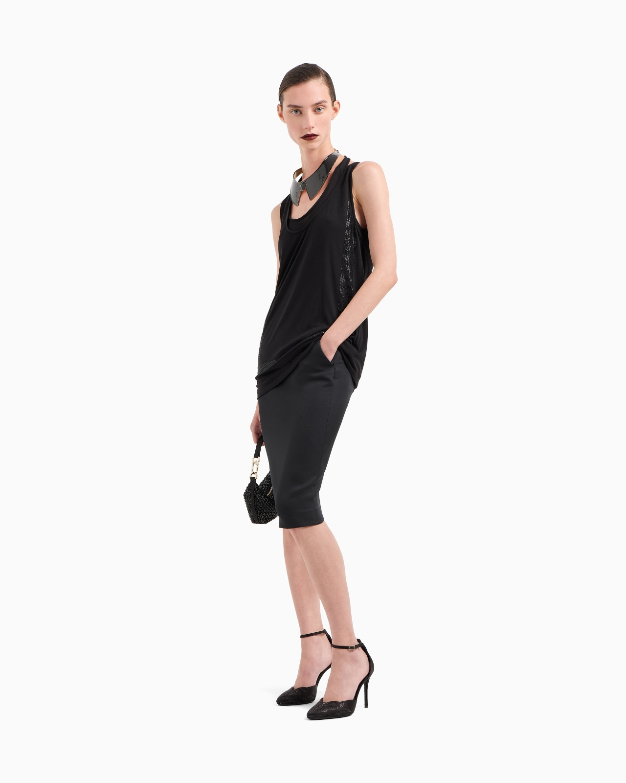 TECHNICAL SCUBA FABRIC PENCIL SKIRT - 2
